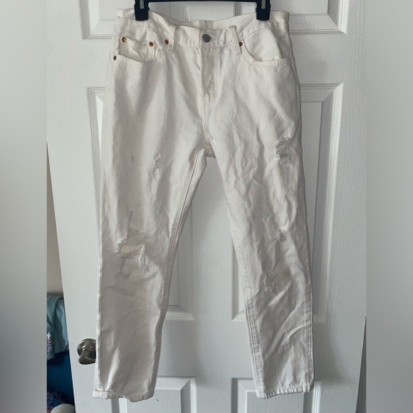 Levi's Denim - Levi Strauss White Ripped Jeans